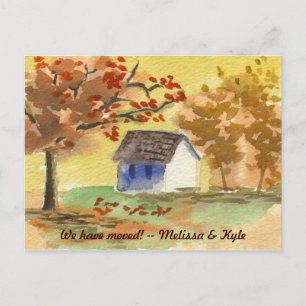 Wir haben kleine Hütten Herbstlaube für den Herbst Ankündigungspostkarte