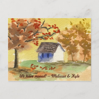 Wir haben kleine Hütten Herbstlaube für den Herbst Ankündigungspostkarte