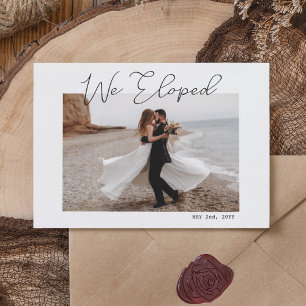 Wir haben Minimal Script Foto Elopement Wedding Ankündigung