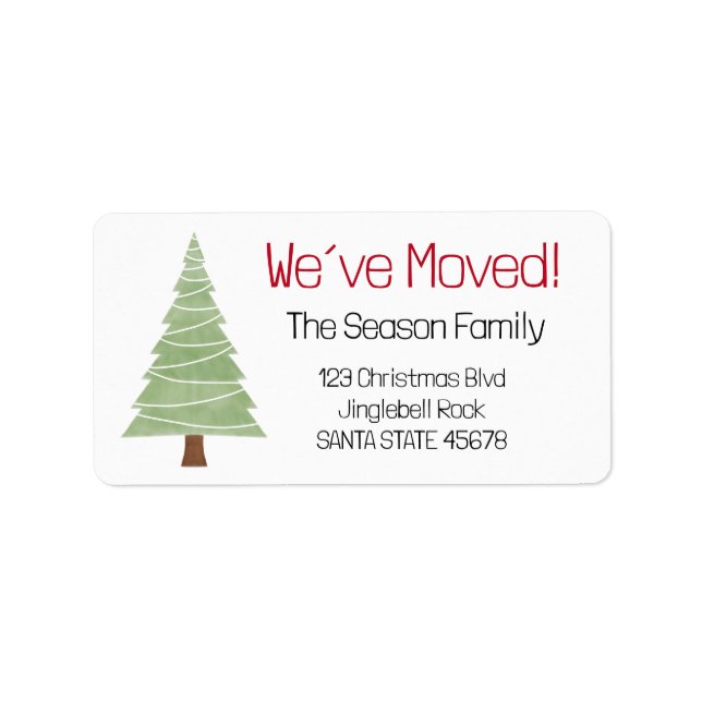 Wir haben Minimalistischen Weihnachtsbaum verschob Adressaufkleber (Vorne)