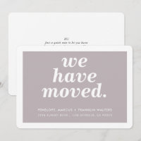 WIR HABEN MOVED moderne minimale neue Adresse kurs