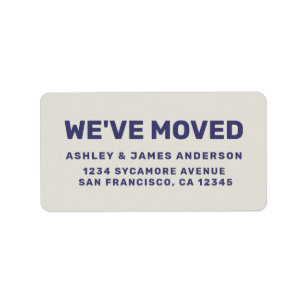 Wir haben Navy Blue Gray neue Adresse verschoben Adressaufkleber