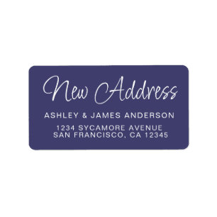 Wir haben Navy Blue New Address Label übertragen Adressaufkleber