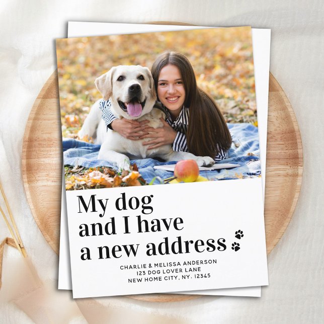 Wir haben neue Adresse Pet Foto verschieben Hund Ankündigungspostkarte (Von Creator hochgeladen)