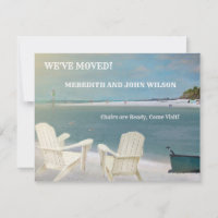 Wir haben Ocean Beach Move Announcement Card übert