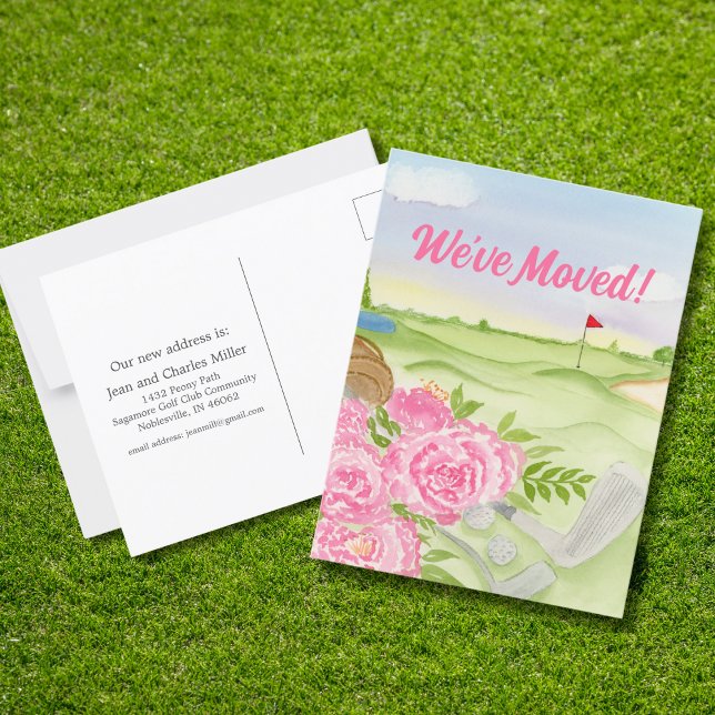 Wir haben Peonies auf dem Golfplatz bewegt Postkarte (Von Creator hochgeladen)