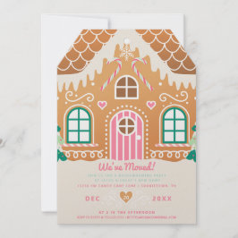 Wir haben Pink Gingerbread Housewarming Einladung