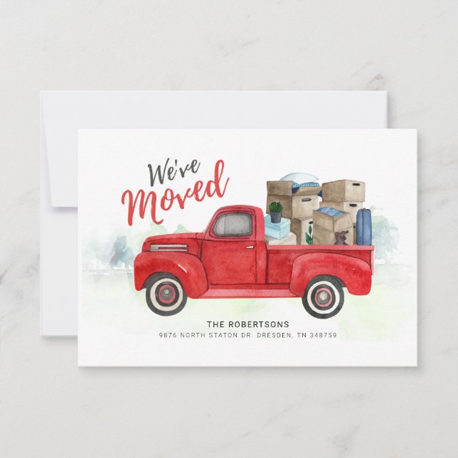 Wir haben Red Truck Moving Address Premium übertra Ankündigung (Vorderseite)