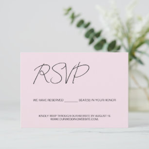 Wir haben reservierte Sitzplätze für Sie Pink Cust RSVP Karte