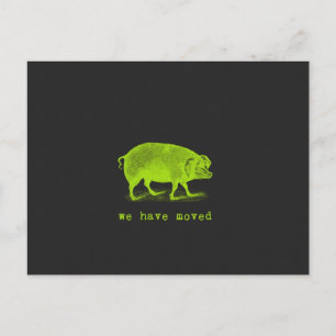 Wir haben rotes Schweinefleisch aus der Tafel vers Ankündigungspostkarte