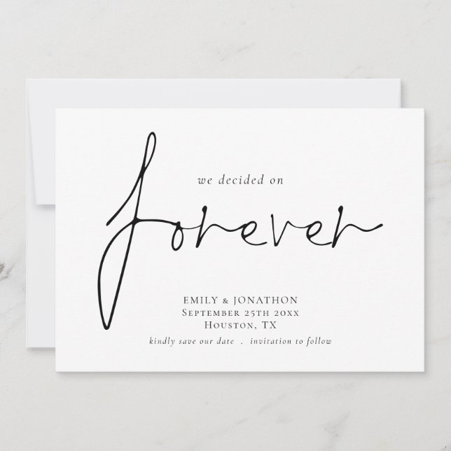 Wir haben Save the Date über den Forever QR Code e (Vorderseite)