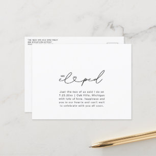 Wir haben Script Heart Chic Wedding Foto Postcard Postkarte