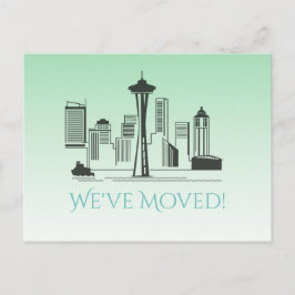 Wir haben Seattle City Skyline verschoben Ankündigungspostkarte