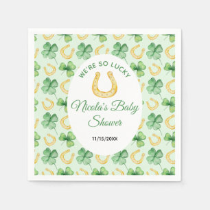 Wir haben so viel Glück Hufeisen St. Patrick's Bab Serviette
