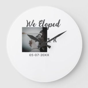 Wir haben soeben geheiratet, Foto-Namen-Brief-Datu Große Wanduhr