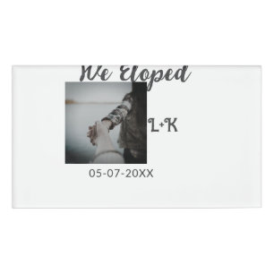Wir haben soeben geheiratet, Foto-Namen-Brief-Datu Namenschild