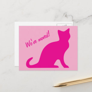 Wir haben süße rosa Katzen-Design-Postkarten umgez Ankündigungspostkarte