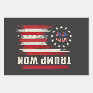 Wir haben TRUMP INAUGURATION Amerikanische Flagge Geschenkpapier Set