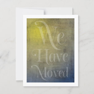 Wir haben Typografie Blue Yellow Textured Card übe Einladung