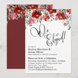 Wir haben Typografie-Burgund-Rote Blume Einladung