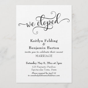 "Wir haben" Typografie nur Hochzeitsempfang Einladung