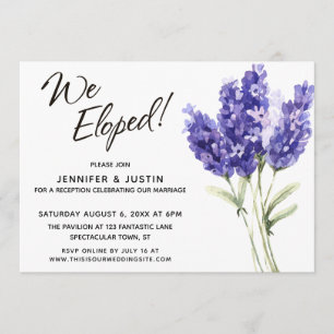Wir haben Typografie Watercolor Lavender Blume Einladung