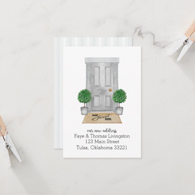 Wir haben uns bewegt, die Ankündigung der Grautür  (Vorderseite/Rückseite Beispiel)