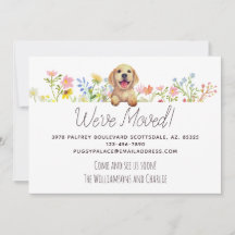 Wir haben uns bewegt! Labrador Puppy Floral Moving