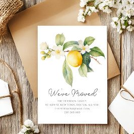 Wir haben uns bewegt | Lemon Blossom neue Adresse Ankündigungspostkarte