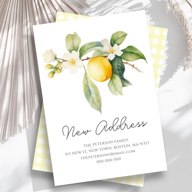 Wir haben uns bewegt | Lemon Blossom neue Adresse Mitteilungskarte (Von Creator hochgeladen)