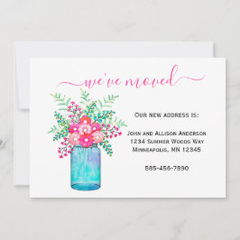 Wir haben uns bewegt | Mason Jar Floral Moving Ankündigung