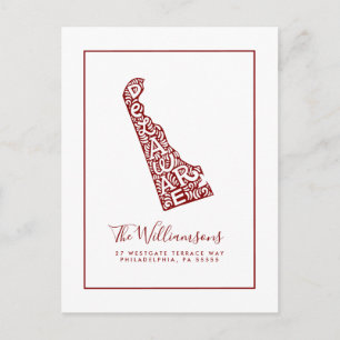 Wir haben uns bewegt   Neue Adresse   Delaware Postkarte