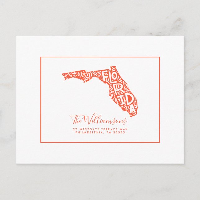 Wir haben uns bewegt | Neue Adresse | Florida Postkarte (Vorderseite)