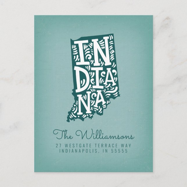 Wir haben uns bewegt | Neue Adresse | Indiana Postkarte (Vorderseite)