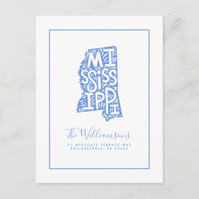 Wir haben uns bewegt | Neue Adresse | Mississippi Postkarte (Vorderseite)