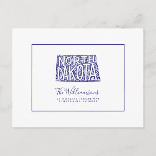 Wir haben uns bewegt   Neue Adresse   North Dakota Postkarte