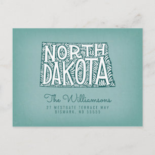 Wir haben uns bewegt   Neue Adresse   North Dakota Postkarte