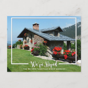 Wir haben uns bewegt   Neues Zuhause-Foto, das wir Ankündigungspostkarte