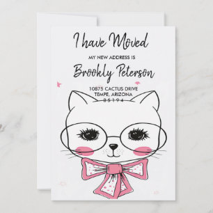 Wir haben uns bewegt   niedliche Hübsche Kitty Einladung