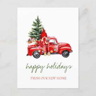 Wir haben uns bewegt, roter Lkw, Pine Tree Gnome U Ankündigungspostkarte