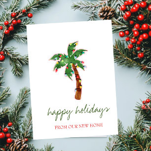 Wir haben uns bewegt, Weihnachten Palm Tree String Ankündigungspostkarte