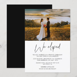 Wir haben uns heimlich verlobt Moderne Hochzeitsfo Einladung