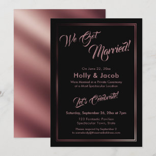 Wir haben Verheiratete Rose Gold über schwarzen Em Einladung