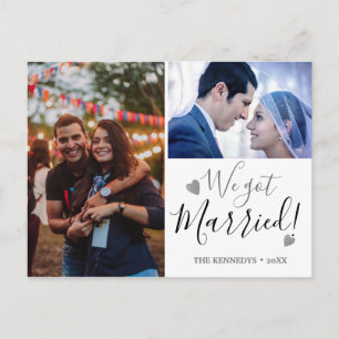 Wir haben Verheirateten 2 Foto Hochzeitsankündigun Ankündigungspostkarte