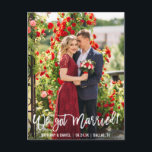 Wir haben Verheiratetes Foto-Pinselschrift Got Postkarte<br><div class="desc">Modernes Pinselskript Wir Got Verheiratetes Elopement Ankündigung Foto Postkarte</div>