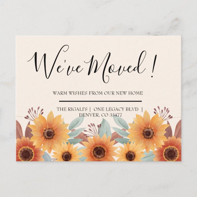 Wir haben Vintage Sonnenblume verschoben Postkarte (Vorderseite)