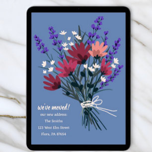 Wir haben Wildblume Bouquet neue Zuhause-Adresse v Einladung
