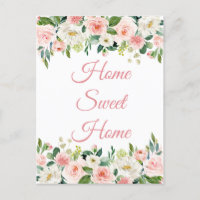Wir haben Zuhause Sweet Zuhause Floral Postcard ve