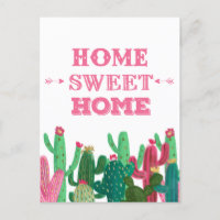 Wir haben Zuhause Sweet Zuhause-Postkarte verschob