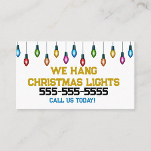 Wir halten Weihnachtsbeleuchtung Business Cards Visitenkarte
